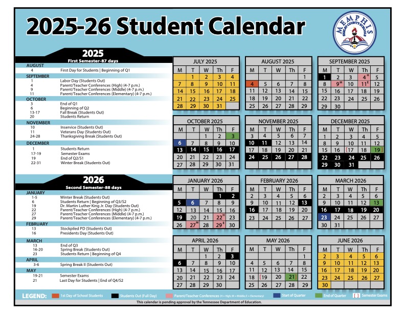 2025-26 Student Calendar